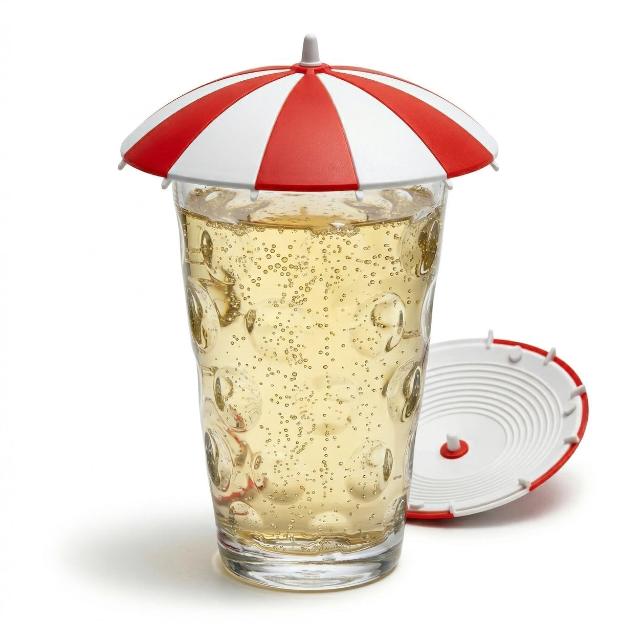 Mit dem Dubbe Deckel in Rot/Weiß bleibt Deine Schorle ungestört