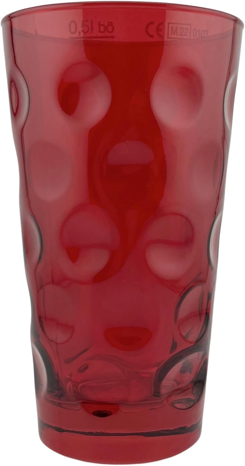 Rot farbiges Dubbeglas 0,5 L ganz gefärbt