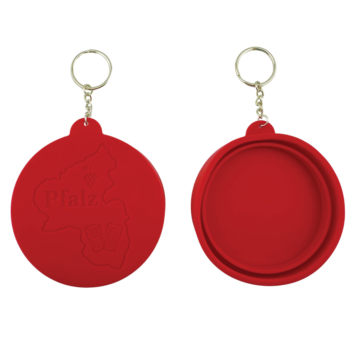 Schorleglas-Deckel aus Silikon - Rot, Vorderseite und Rückseite