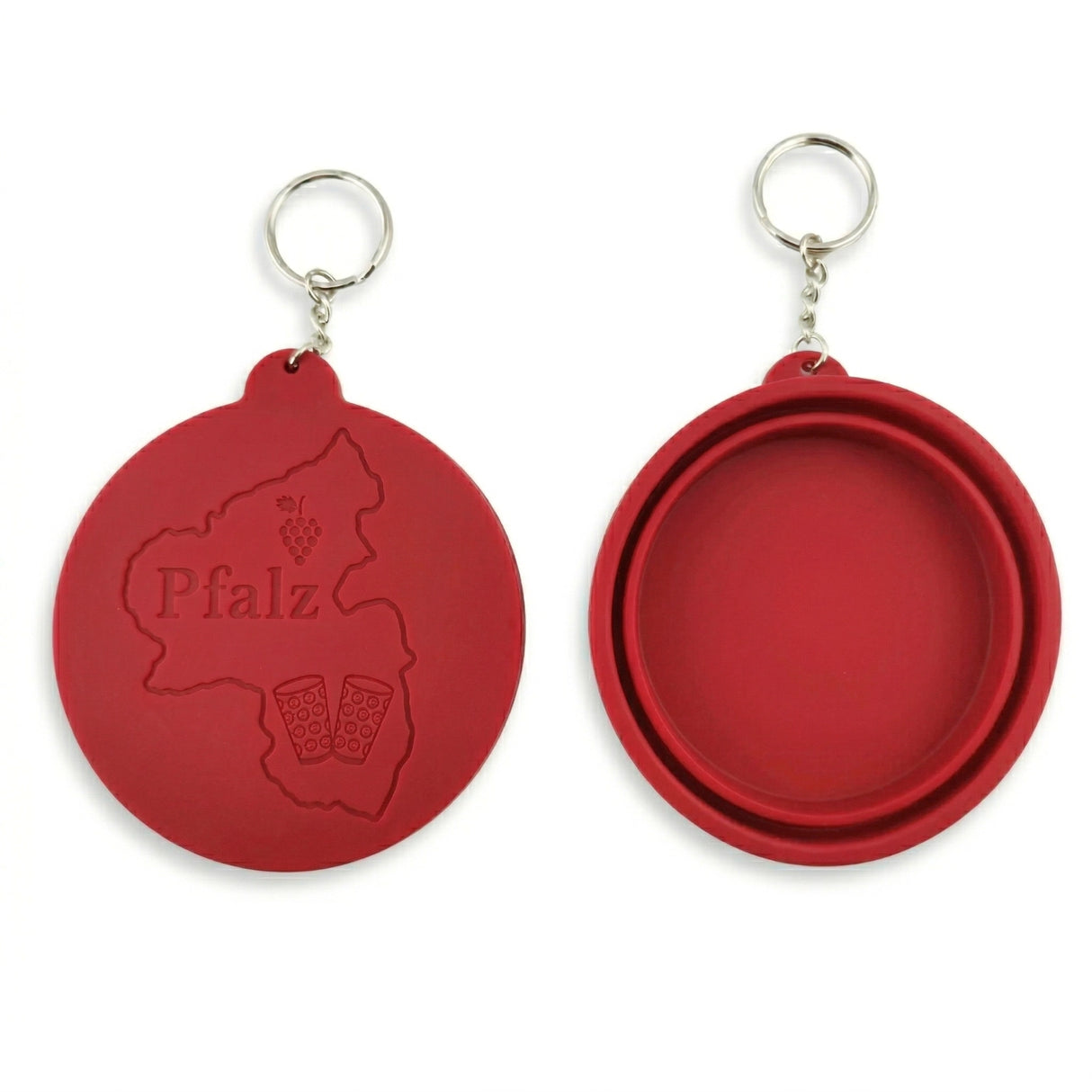 Schorleglas-Deckel aus Silikon - Rot, Vorderseite und Rückseite