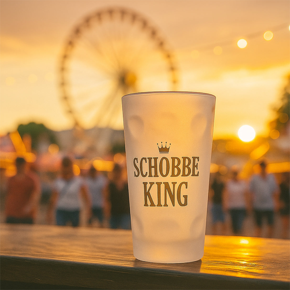 Satiniertes Schobbe King Dubbeglas auf dem Wurstmarkt in Bad Dürkheim