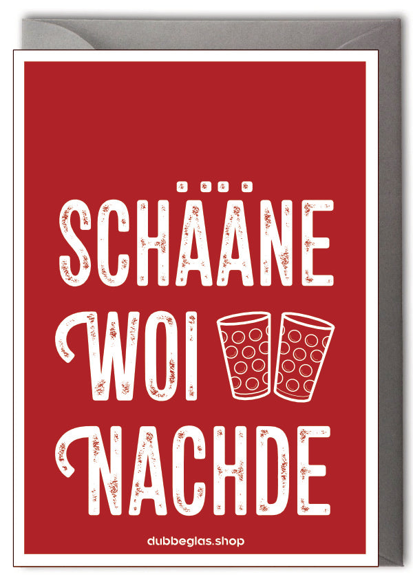 Schääne Woinachde - Pfälzer Weihnachtskarte mit Umschlag