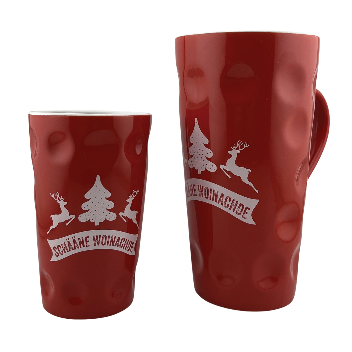 Schääne Woinachde Dubbetasse - rot, in 0,2 L und 0,5 L