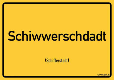 Schifferstadt (Schiwwerschdadt) - Ortsschild Magnet, Pfalz Shop