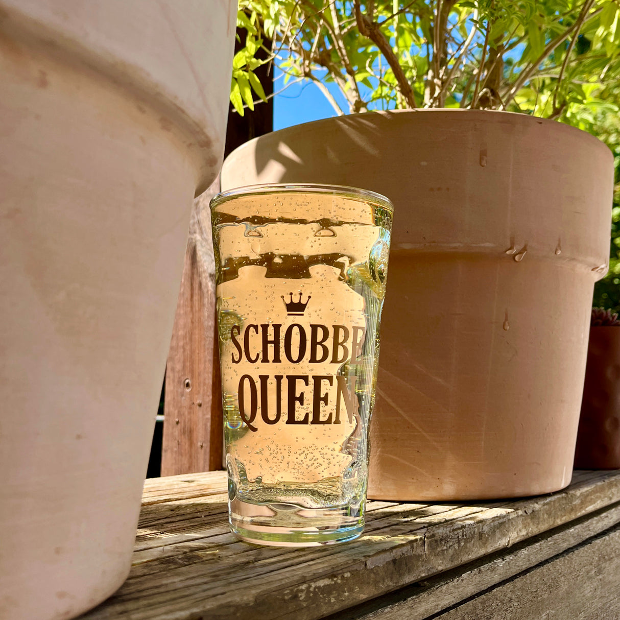Schobbe Queen 0,5 L Dubbeglas mit Rieslingschorle