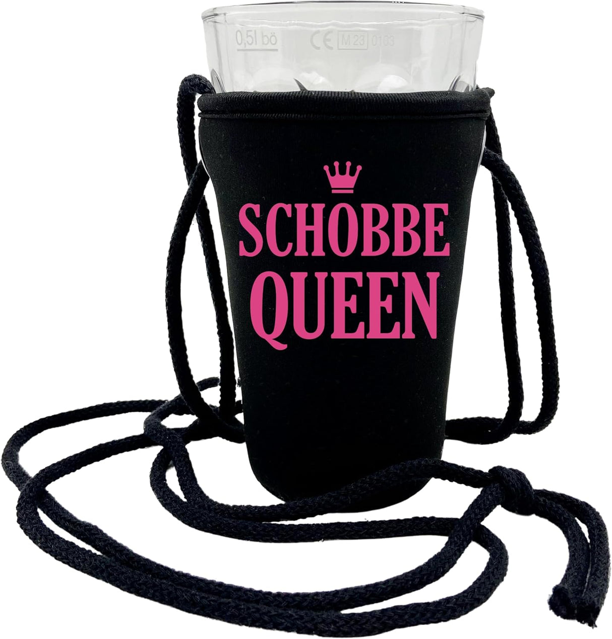 Schobbe Queen Dubbeglashalter - schwarz und pink