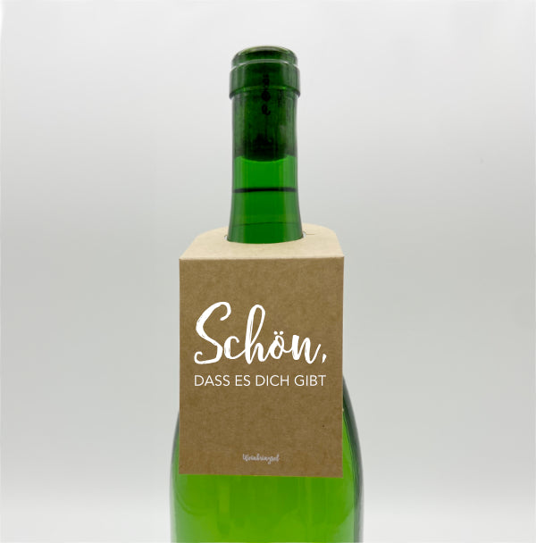 Schön, dass es dich gibt Flaschenanhänger / Weinflaschenanhänger