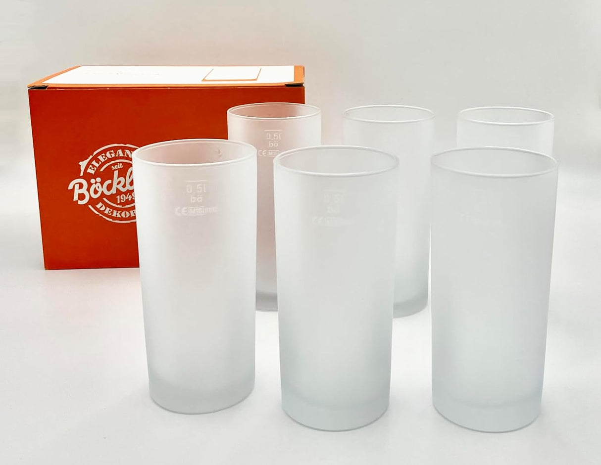 6 x Schoppengläser 0,5 L (Weinstange) - satiniert