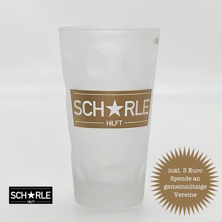 Schorle hilft - satiniertes Dubbglas 0,5 L (inkl. 3 Euro Spende) - Aufdruck Gold
