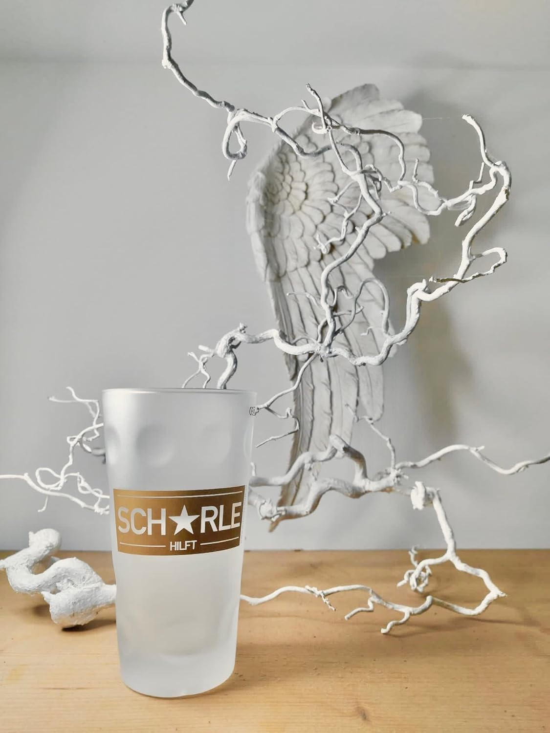 Schorle hilft - satiniertes Dubbglas 0,5 L (inkl. 3 Euro Spende) - Aufdruck Gold