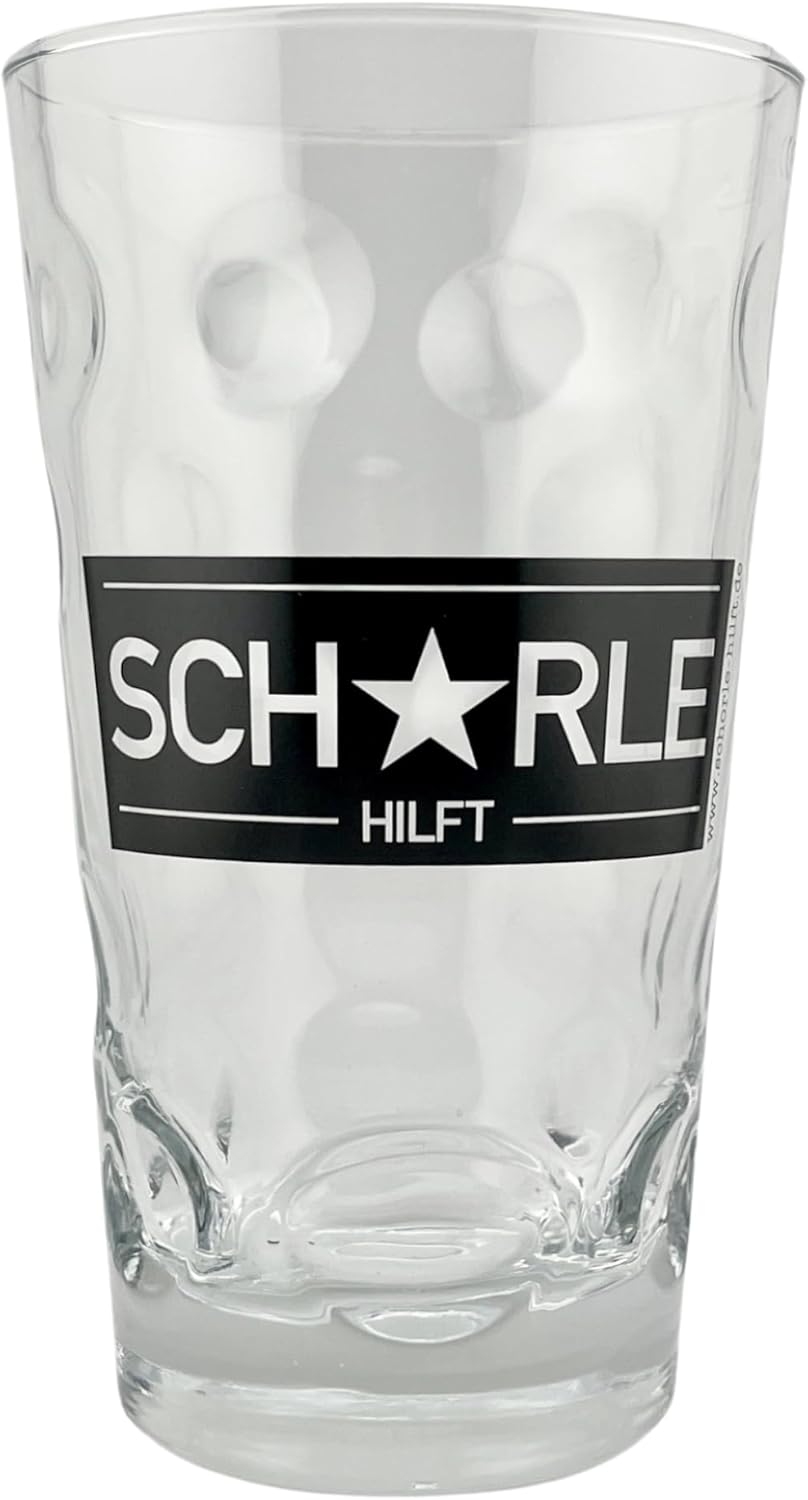 Schorle hilft Dubbglas 0,5 L (inkl. 3 Euro Spende) - Aufdruck Schwarz