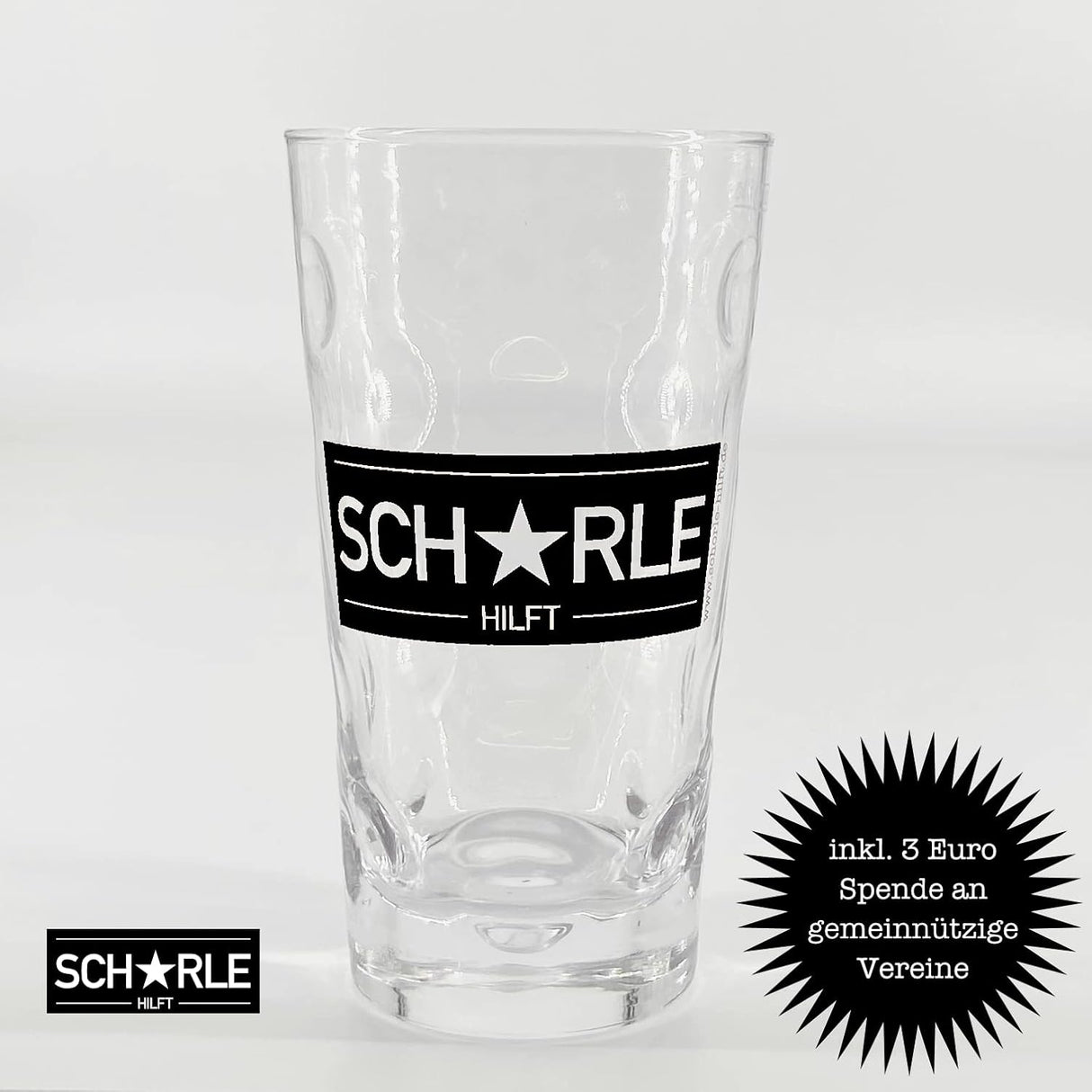 Schorle hilft Dubbglas 0,5 L (inkl. 3 Euro Spende) - Aufdruck Schwarz