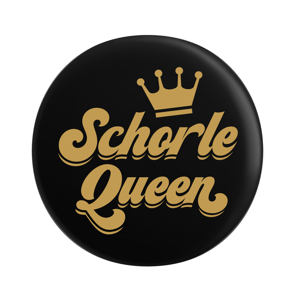 Schorle Queen Button Ø 25 mm, Schwarz & Gold