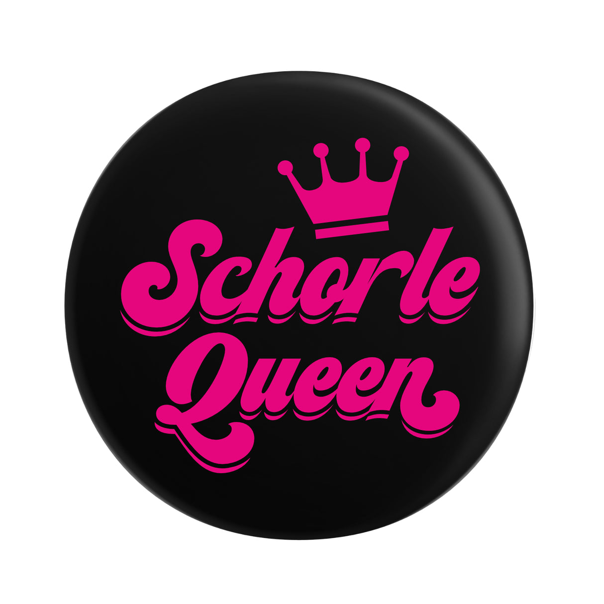 Schorle Queen Button Ø 25 mm, Schwarz & Pink