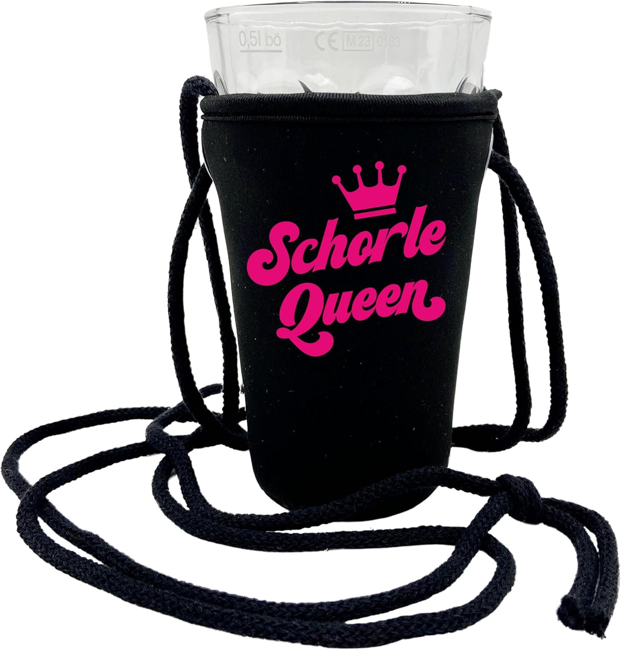 Schorle Queen Dubbeglashalter - schwarz und pink