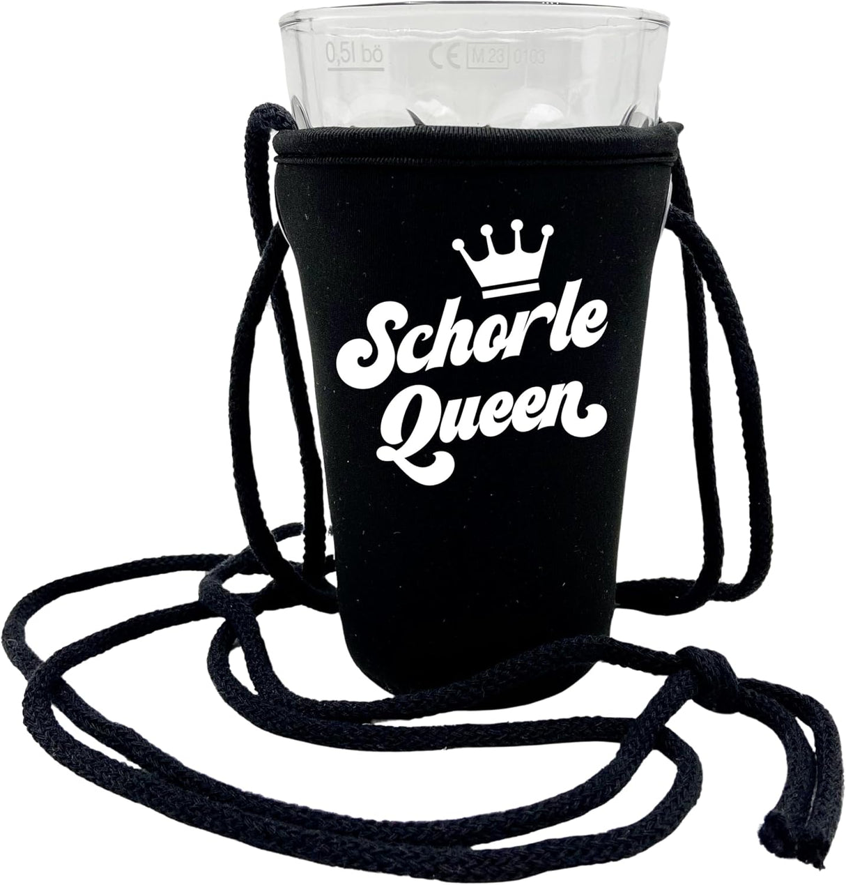 Schorle Queen Dubbeglashalter - schwarz und weiß