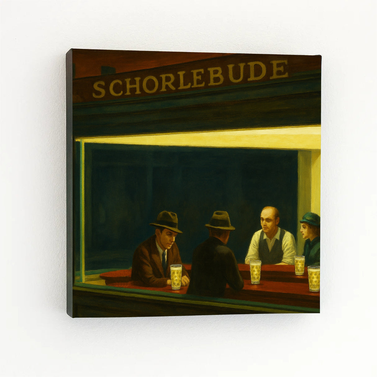 Schorlebude - Leinwand, Pfalz Kunst an weißer Wand