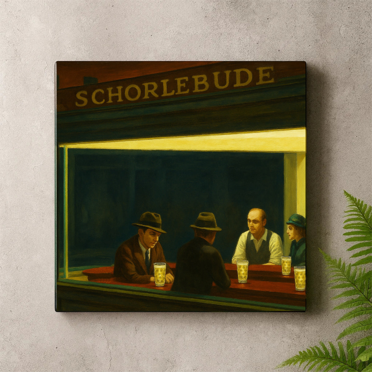 Schorlebude - Leinwand, Pfalz Kunst an Betonwand