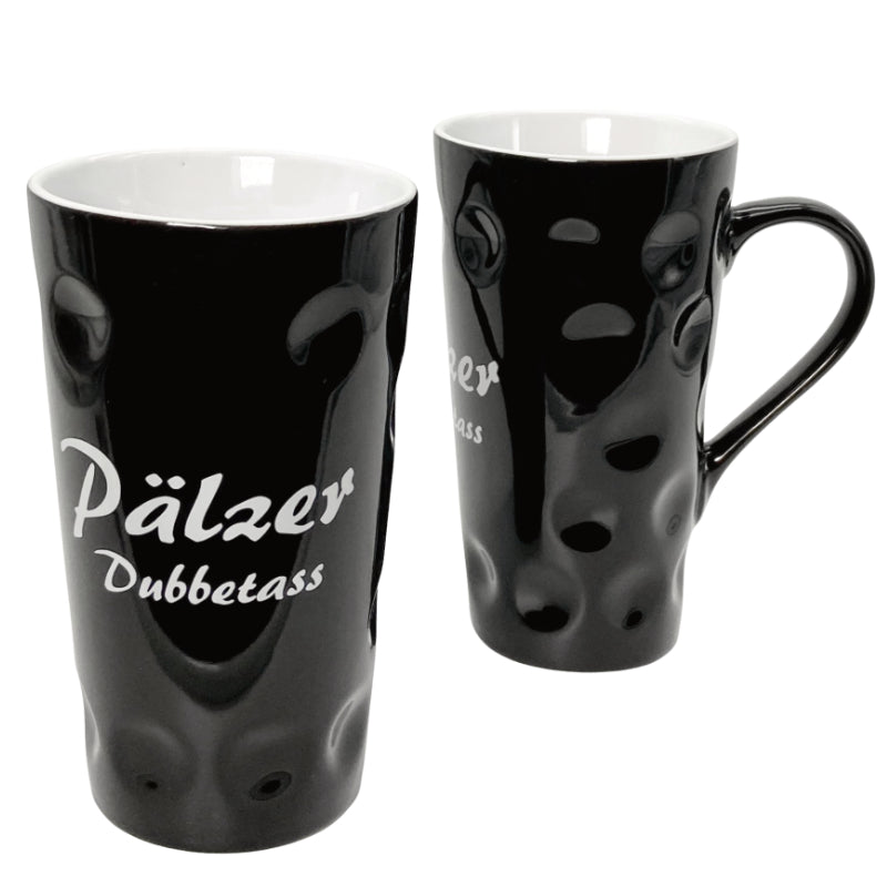 Pälzer Dubbetass 0,5 L - Dubbetasse mit Aufdruck - schwarz