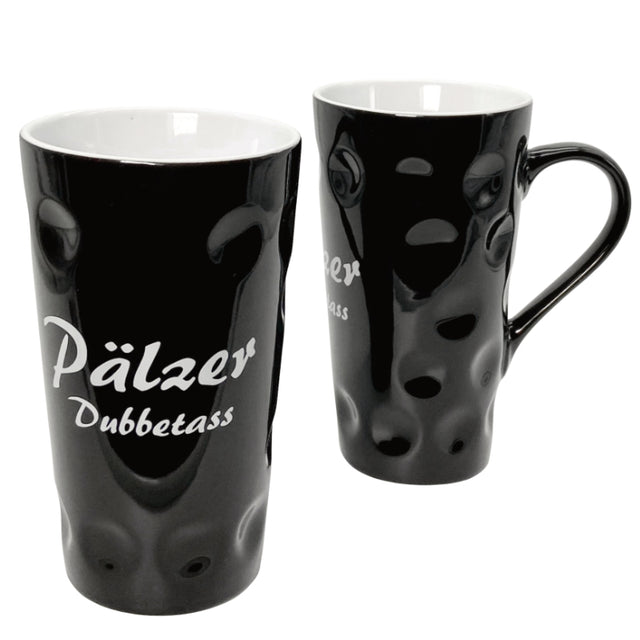 Pälzer Dubbetass 0,5 L - Dubbetasse mit Aufdruck - schwarz