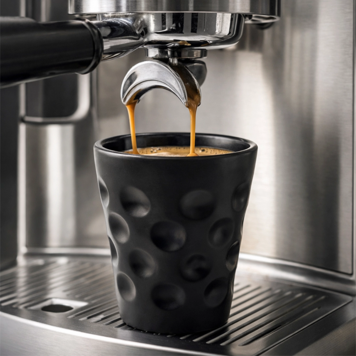 Dubbebecher 0,25 L aus Keramik - schwarz, unter Kaffevollautomat