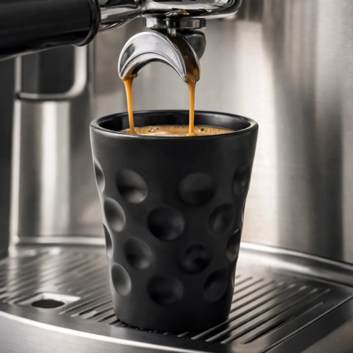 Dubbebecher 0,25 L aus Keramik - schwarz, unter Kaffevollautomat