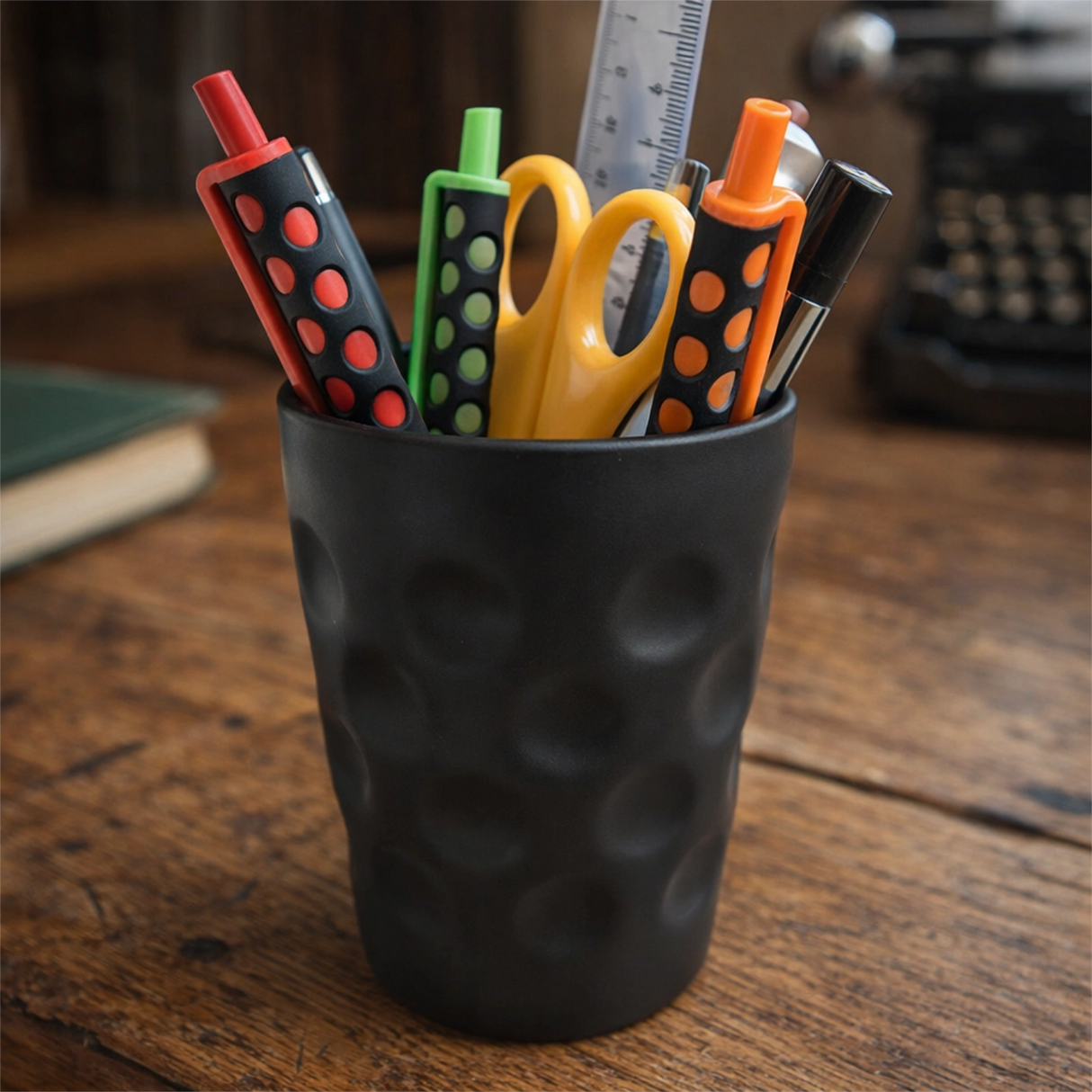 Schwarzer Dubbebecher als Pfälzer Stiftebecher, Stifteköcher, Stiftehalter