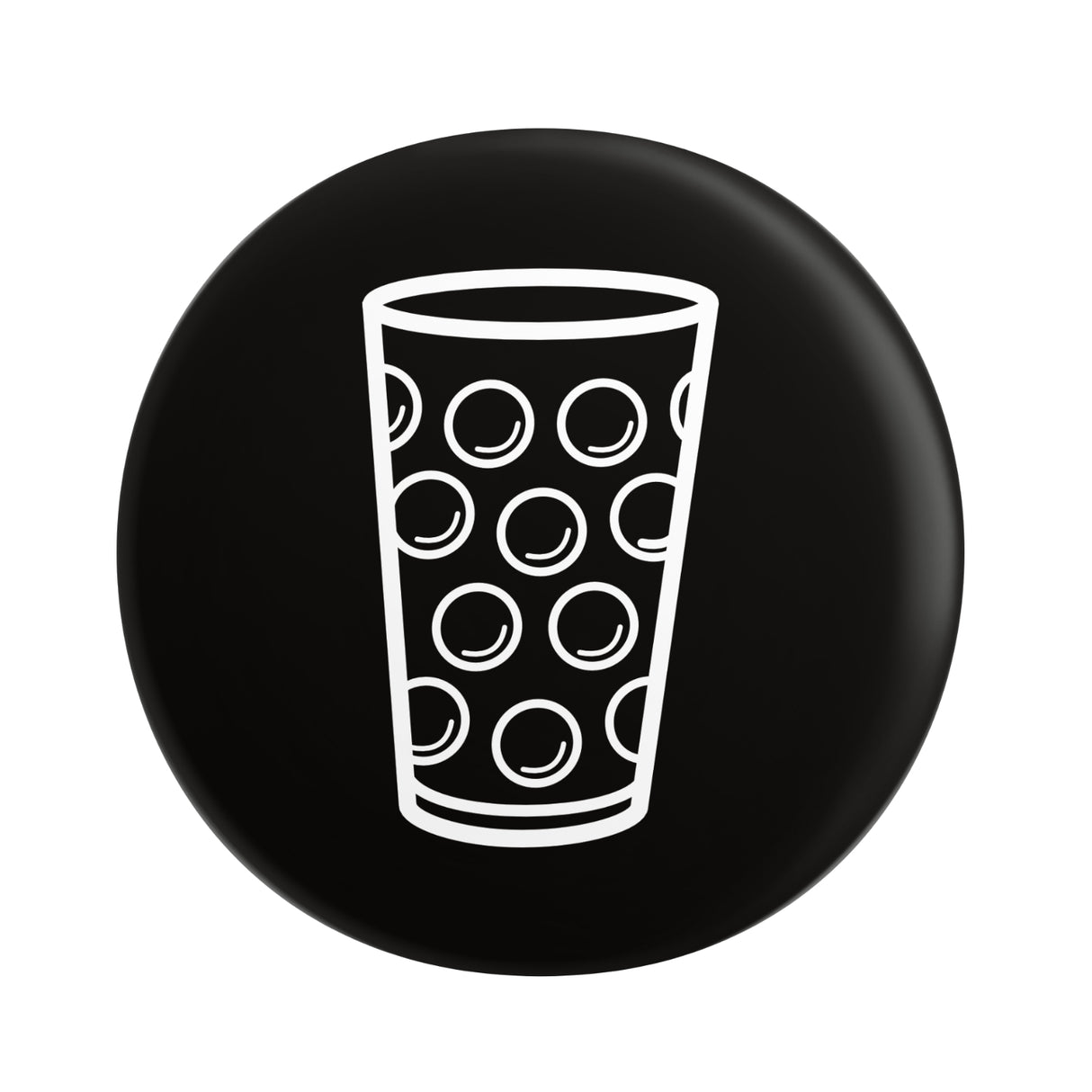Dubbeglas Button Ø 25 mm - Schwarz