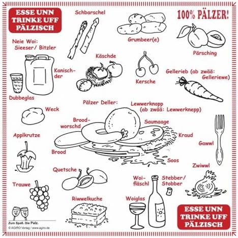 Servietten Essen und Trinken auf Pfälzisch (20 Stück)