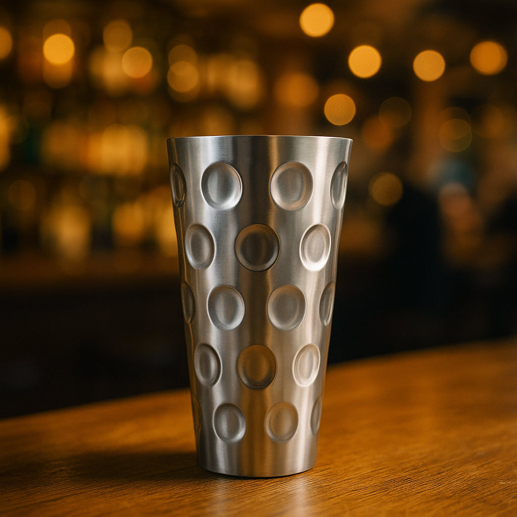 Pfälzer Gral - Dubbeglas aus Edelstahl 0,5 Liter - Stahl, an der Bar