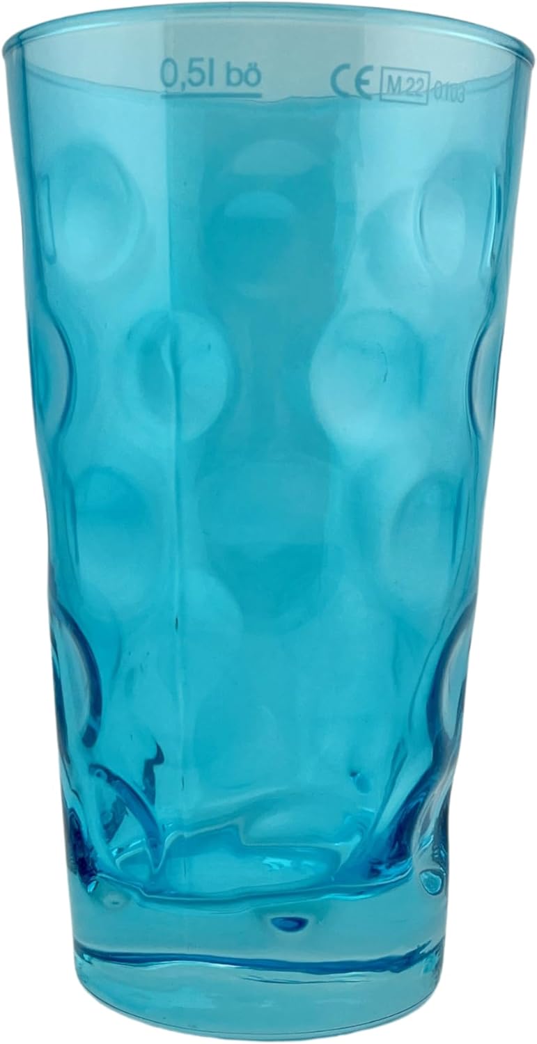 Türkis farbiges Dubbeglas 0,5 L ganz gefärbt