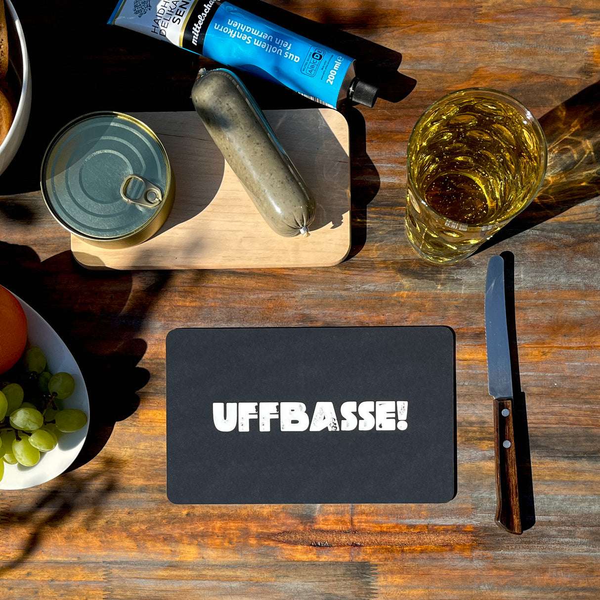 Uffbasse! Vesperbrett (schwarz)