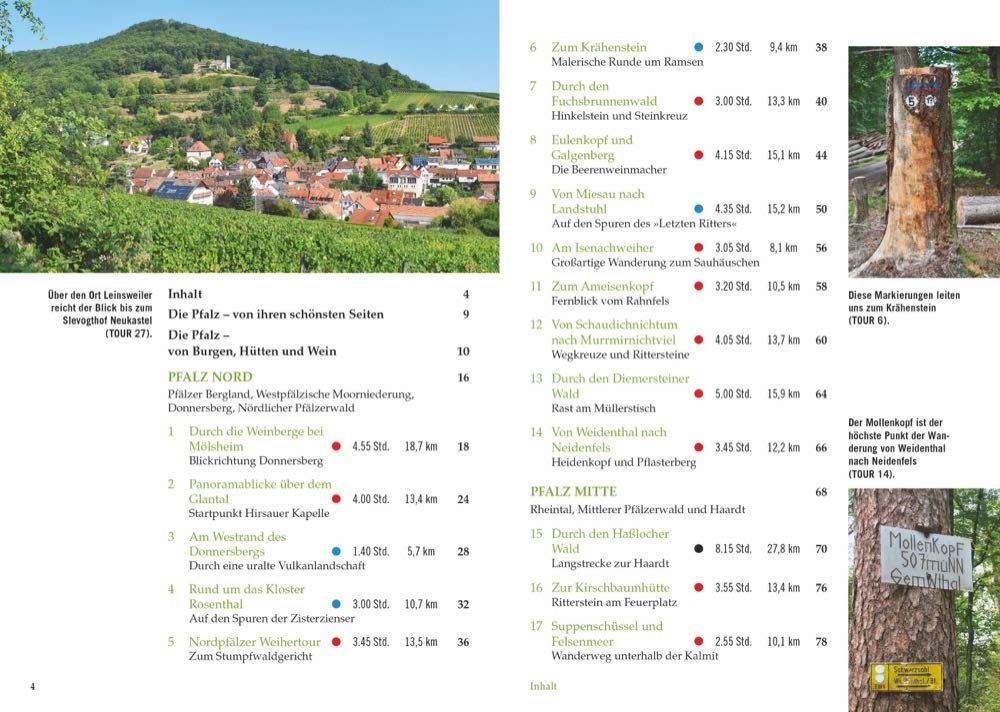 Vergessene Pfade Pfalz - 35 außergewöhnliche Wanderungen, Inhaltsverzeichnis