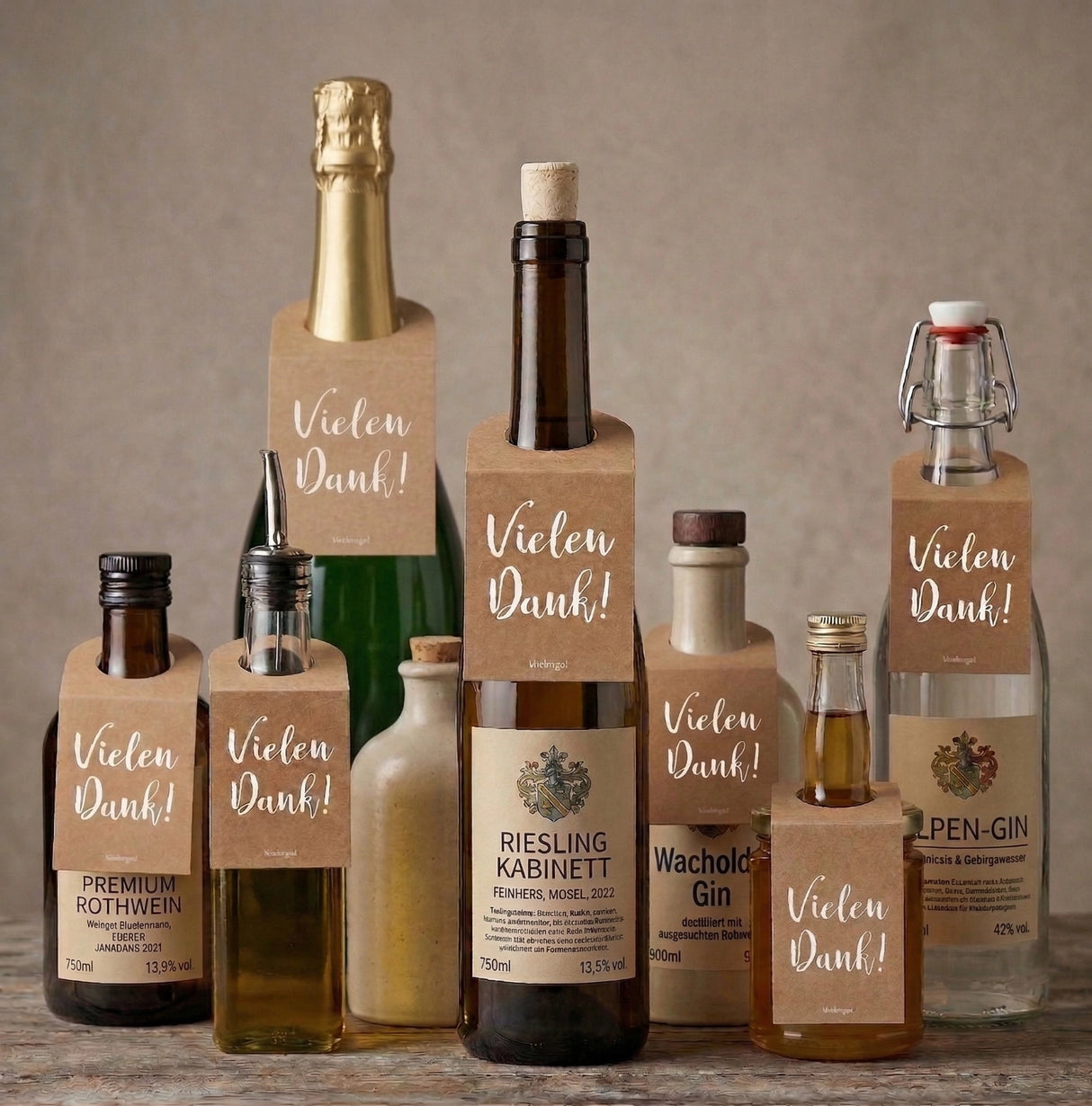 Vielen Dank! Flaschenanhänger