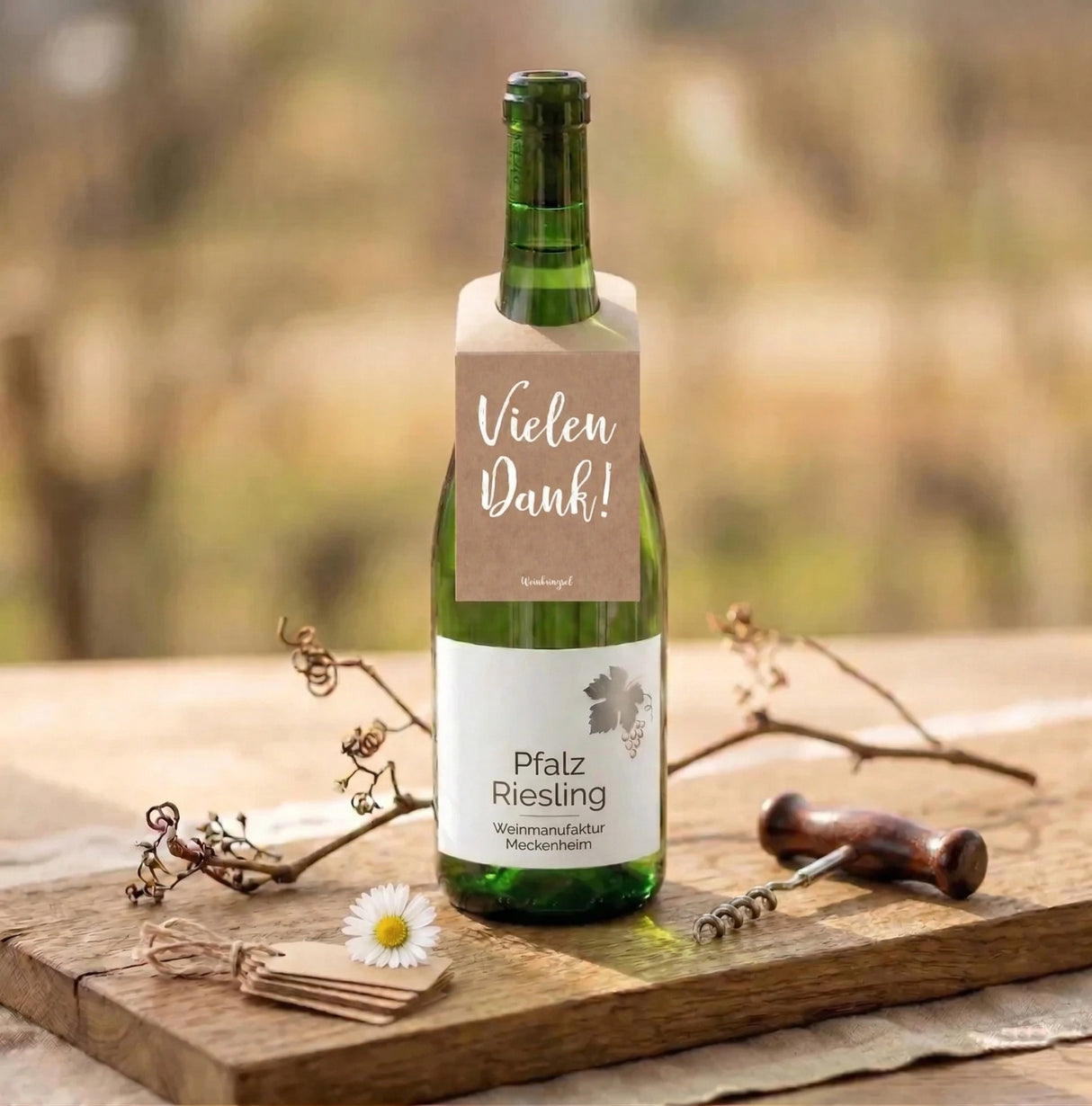 Vielen Dank! Weinflaschenanhänger