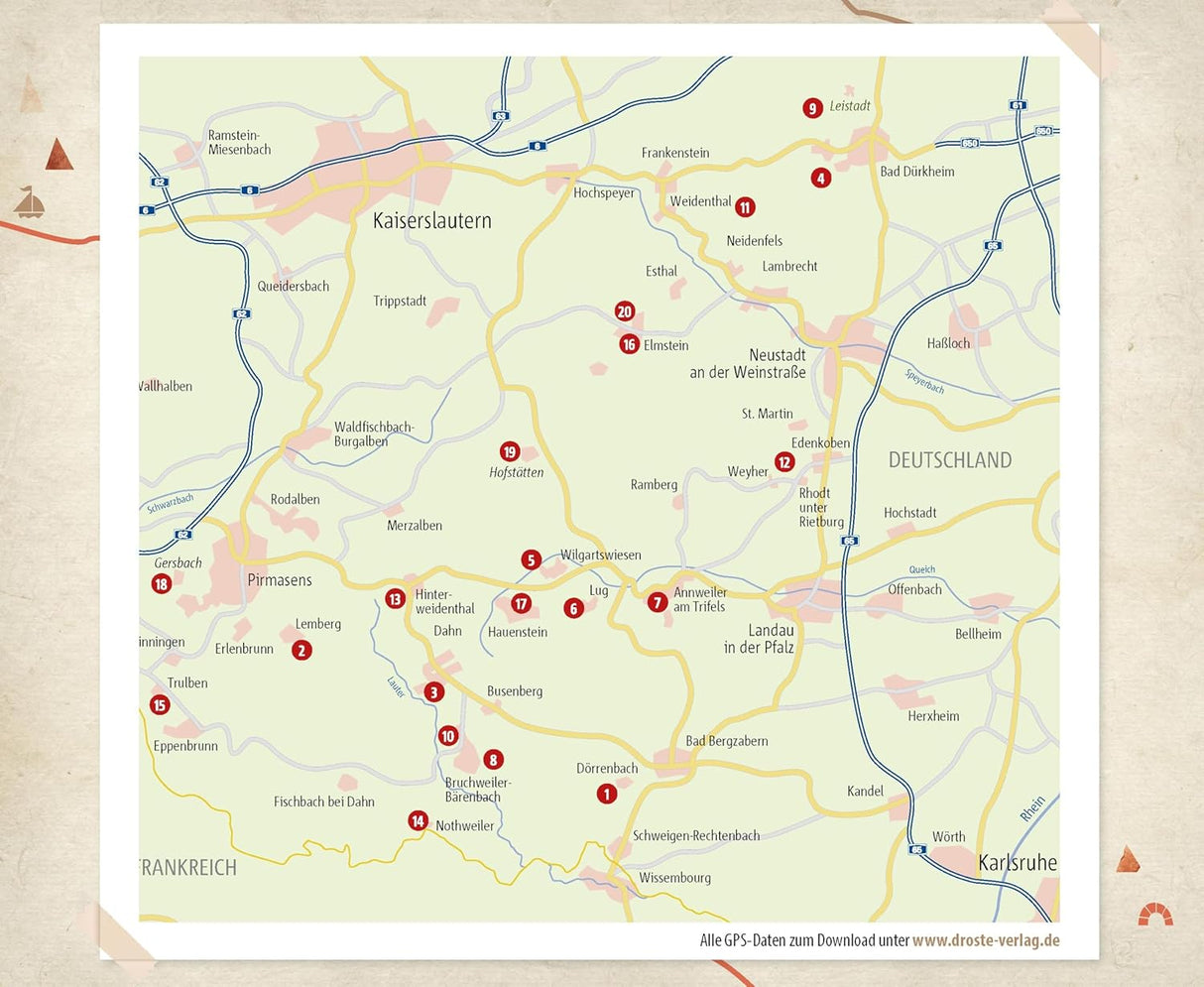 Wanderungen für die Seele - Pfälzerwald, Karte