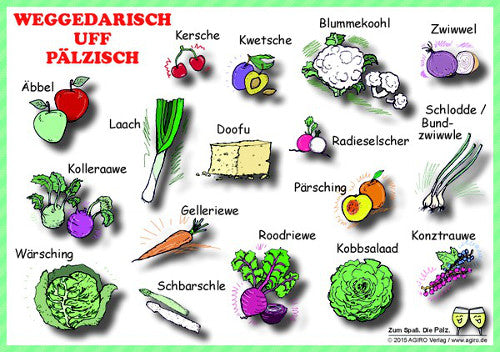 Weggedarisch uff Pälzisch - Postkarte, Pfälzisch Shop