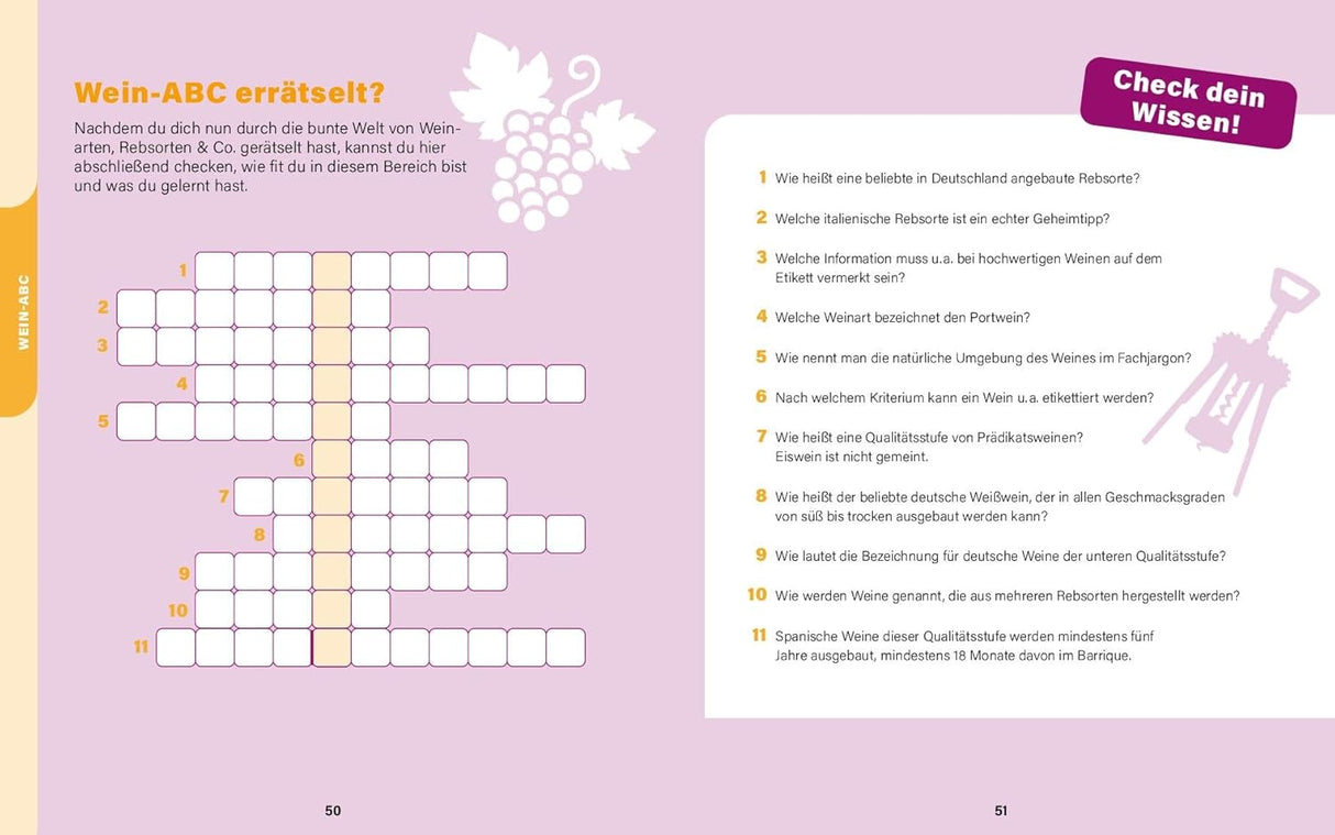 Wein Wissen in Rätseln - Das ultimative Rätselbuch, Wein-ABC