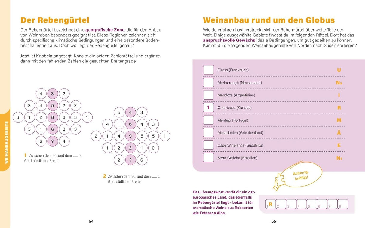 Wein Wissen in Rätseln - Das ultimative Rätselbuch, Der Rebengürtel