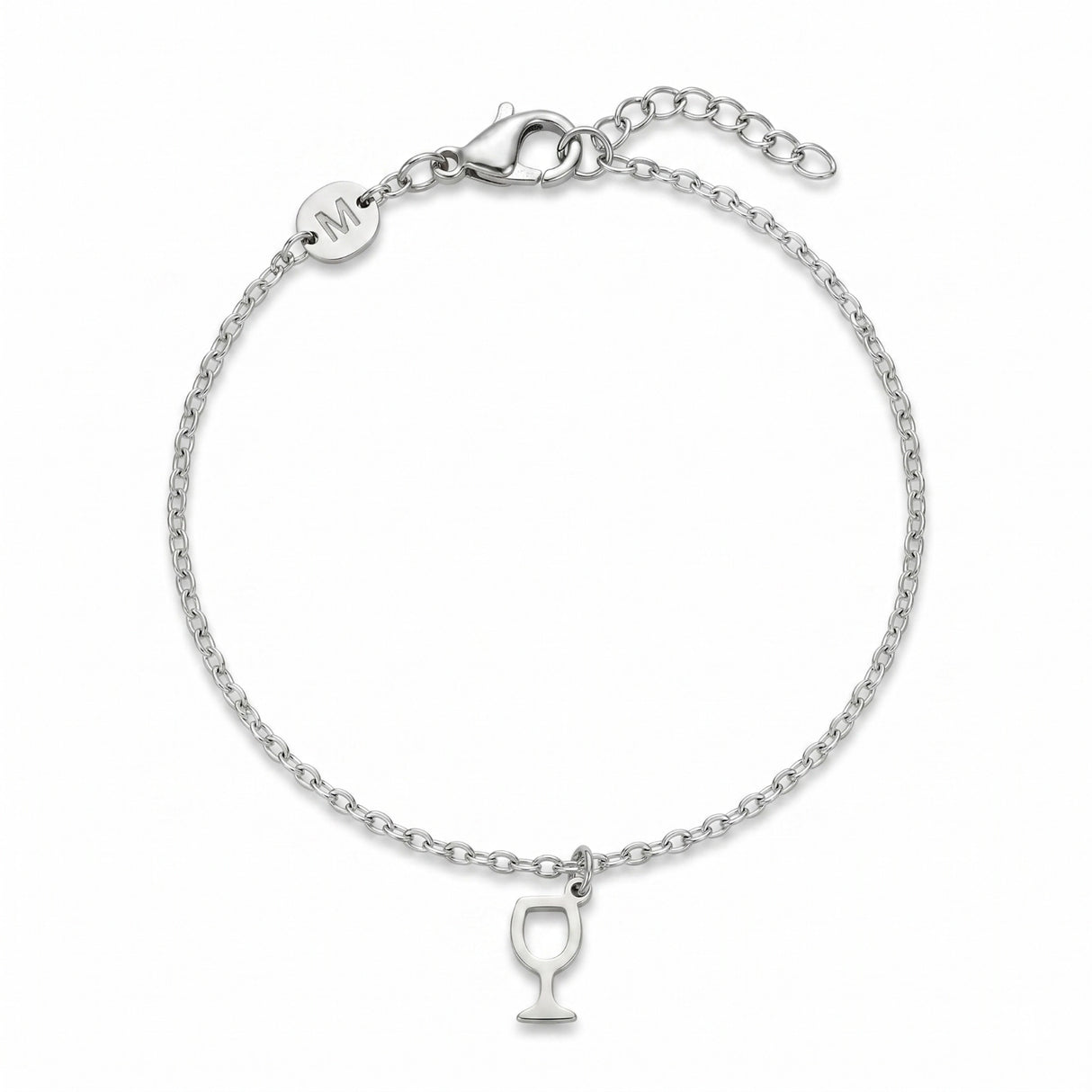 Weinglas Armband - Silber