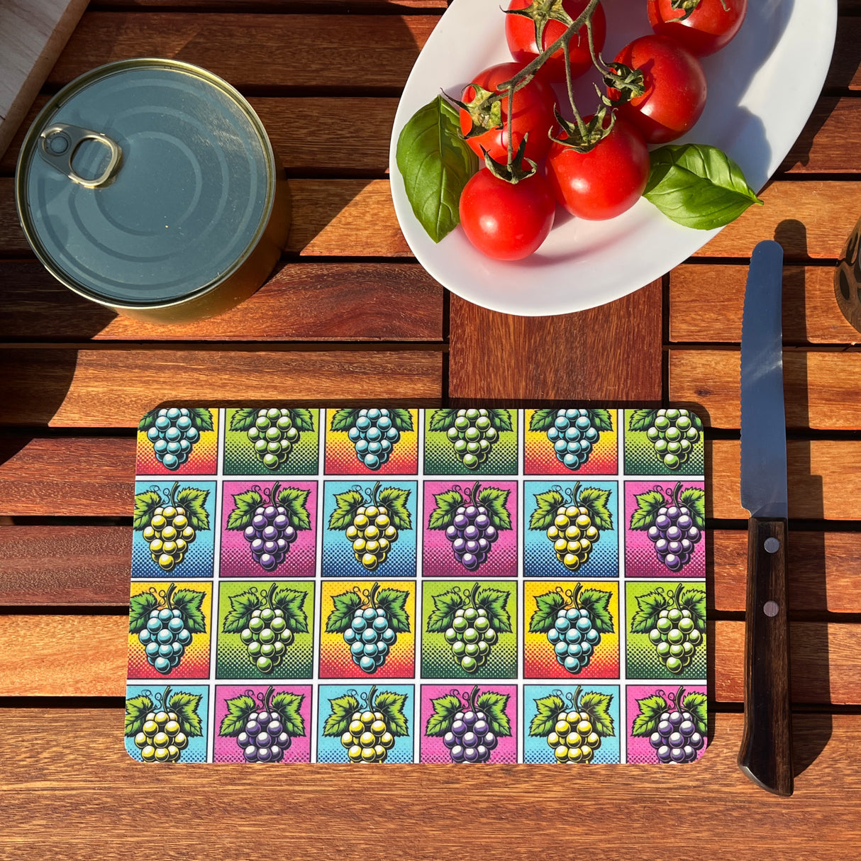 Weintrauben Pop Art Frühstücksbrettchen, Pfalz Vesperbrett
