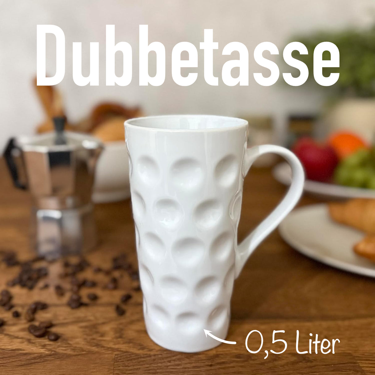 0,5 L Dubbetasse, weiß