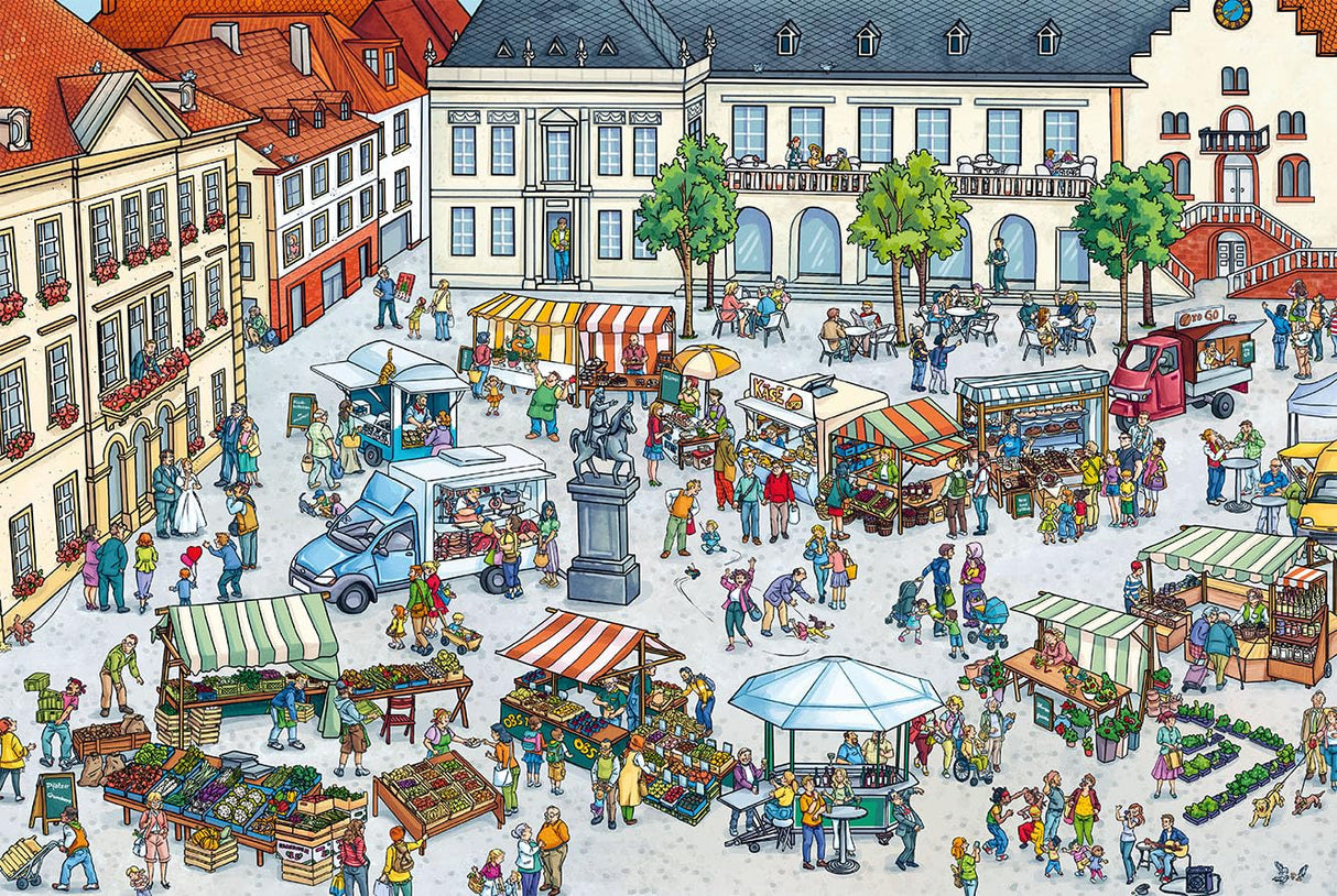 Wir wimmeln uns durch die Pfalz - Wimmelbuch, Marktplatz