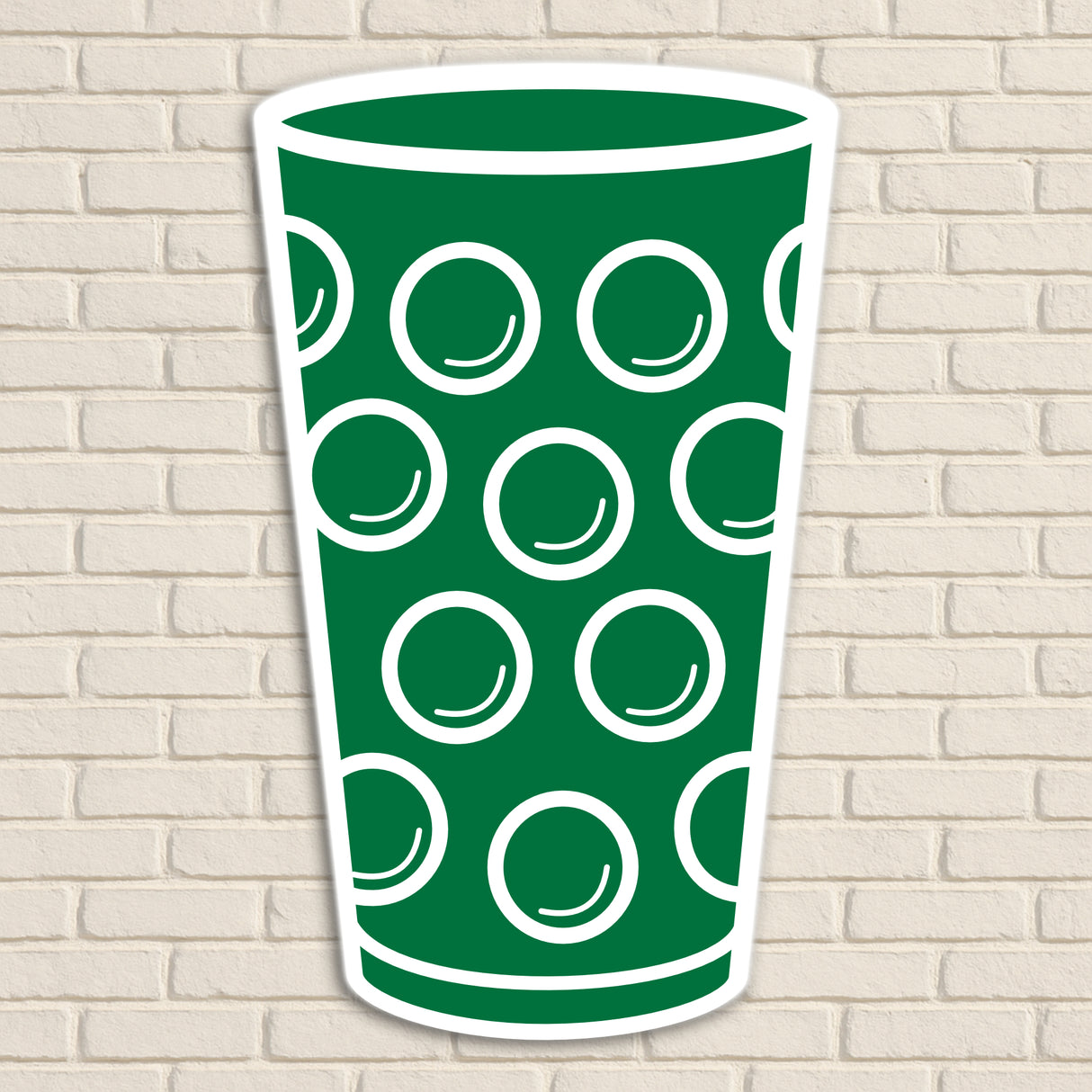 Dubbeglas Wanddeko, Dunkelgrün - Größe XL (24,5 x 40 cm)