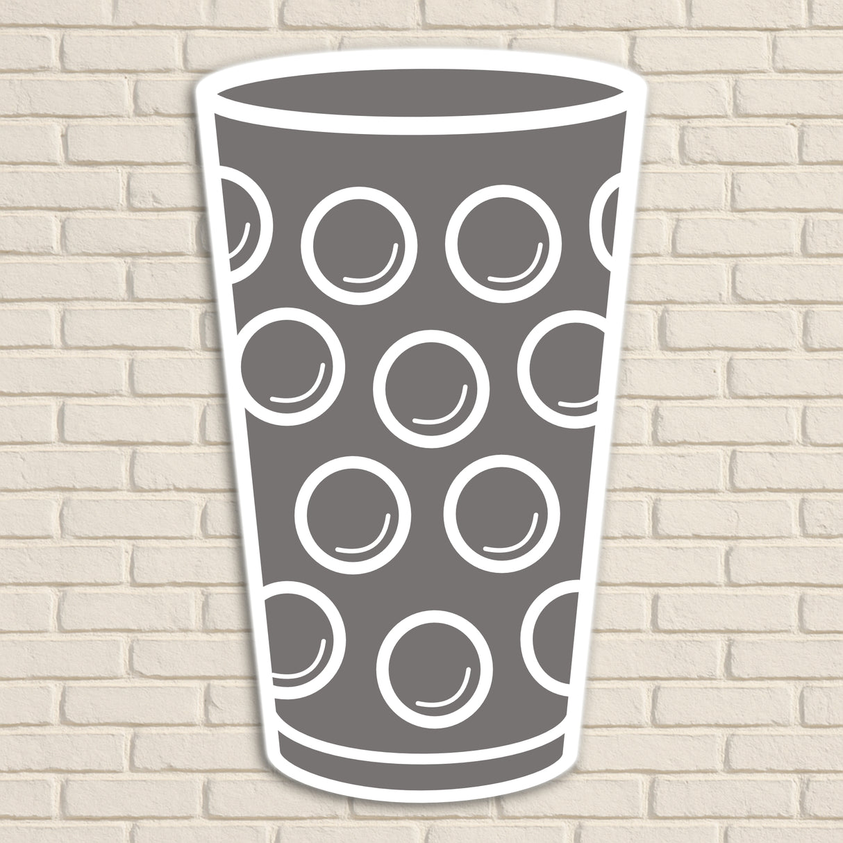 Dubbeglas Wanddeko, Grau - Größe XL (24,5 x 40 cm)