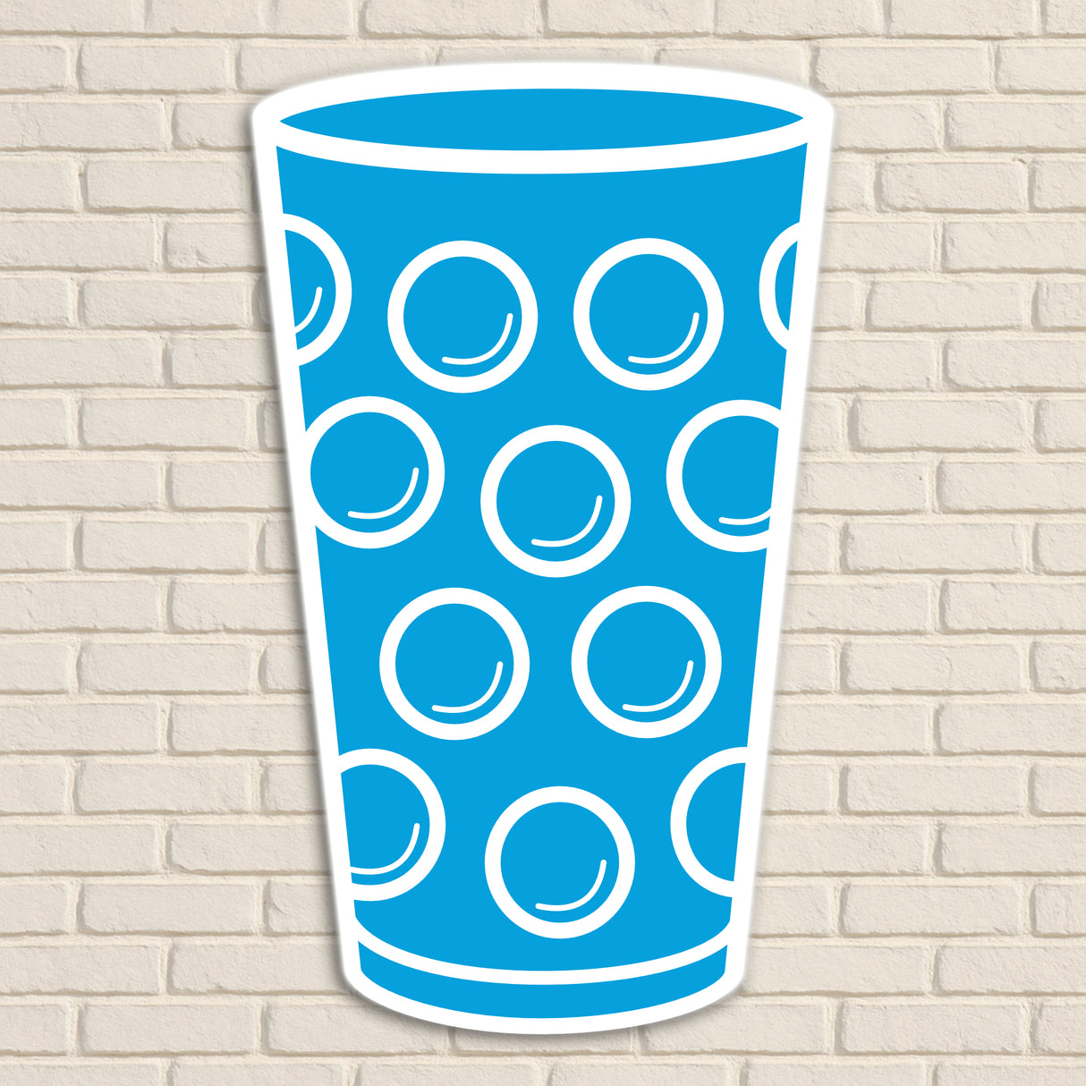 Dubbeglas Wanddeko, Hellblau - Größe XL (24,5 x 40 cm)