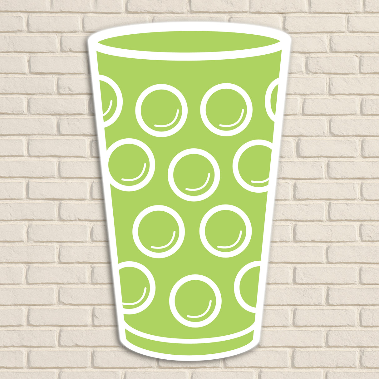 Dubbeglas Wanddeko, Hellgrün - Größe XL (24,5 x 40 cm)