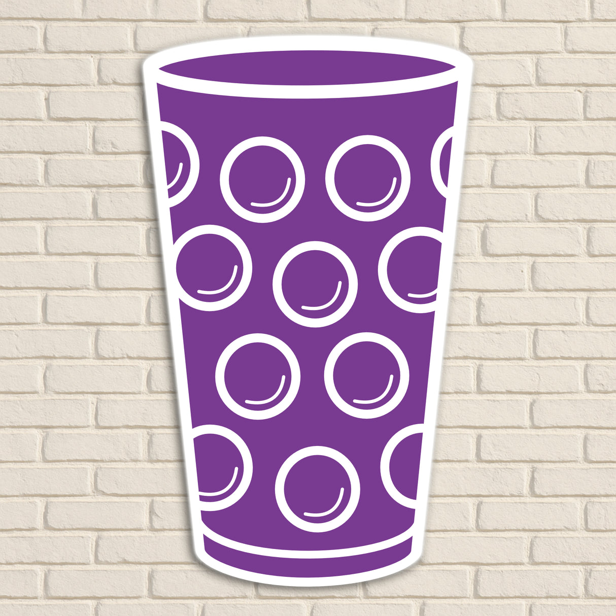 Dubbeglas Wanddeko, Lila - Größe XL (24,5 x 40 cm)