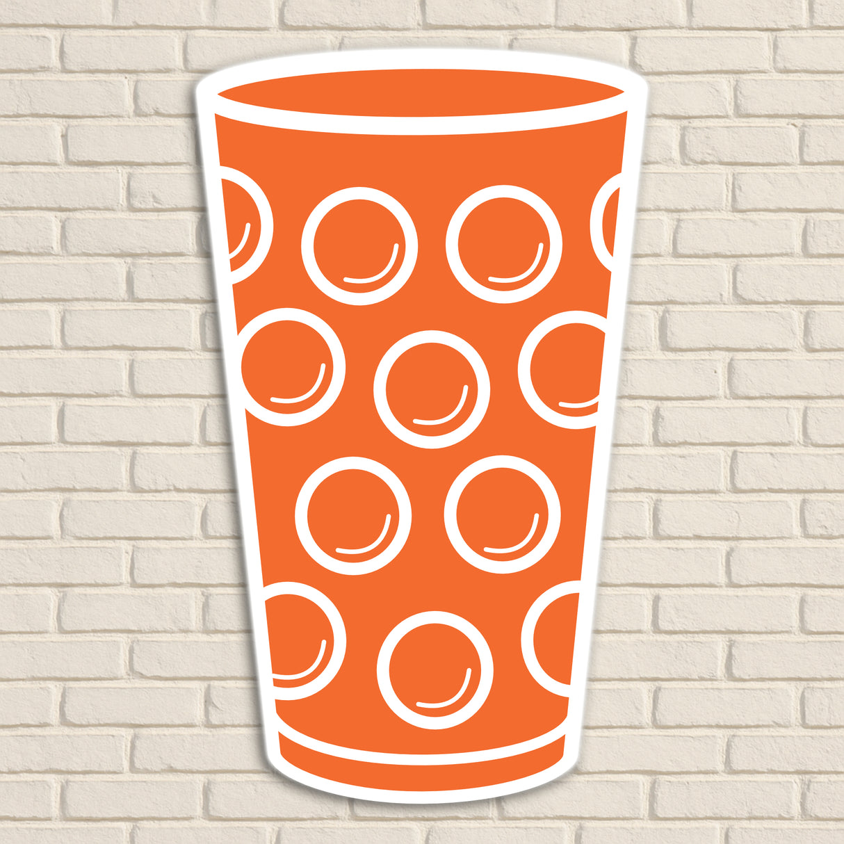 Dubbeglas Wanddeko, Orange - Größe XL (24,5 x 40 cm)