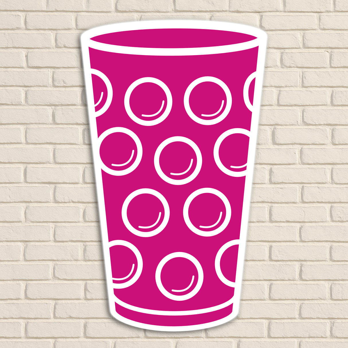 Dubbeglas Wanddeko, Pink - Größe XL (24,5 x 40 cm)